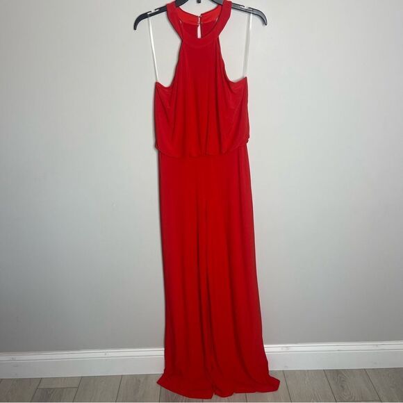 $248 JAY X JAY GODFREY Women's Coral Red Anselm Halter Neck Jumpsuit New Missing - Picture 7 of 9
